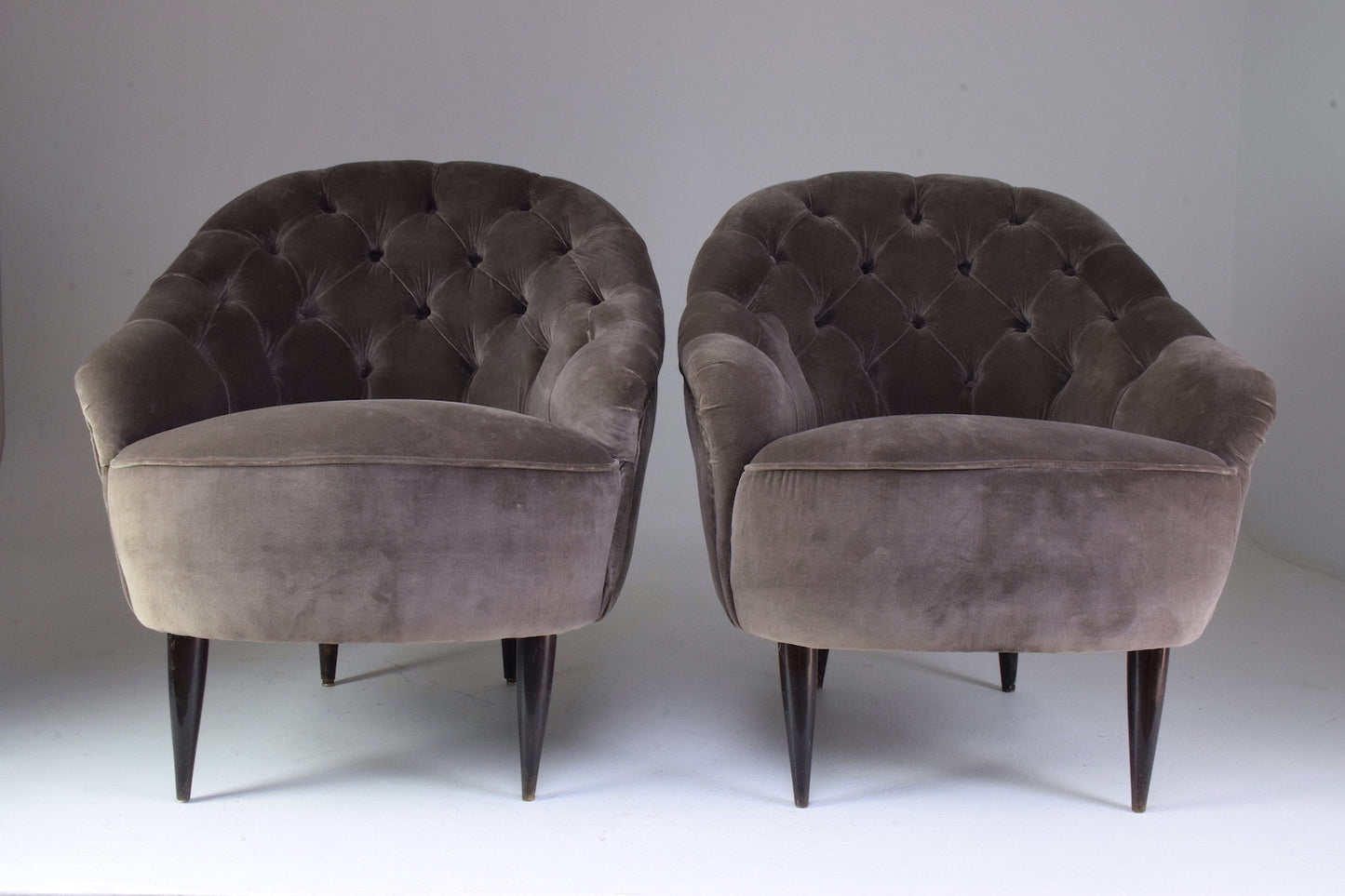 1950's Italian Mid-Century Gio Ponti Style Pair of Armchairs - Spirit Gallery 