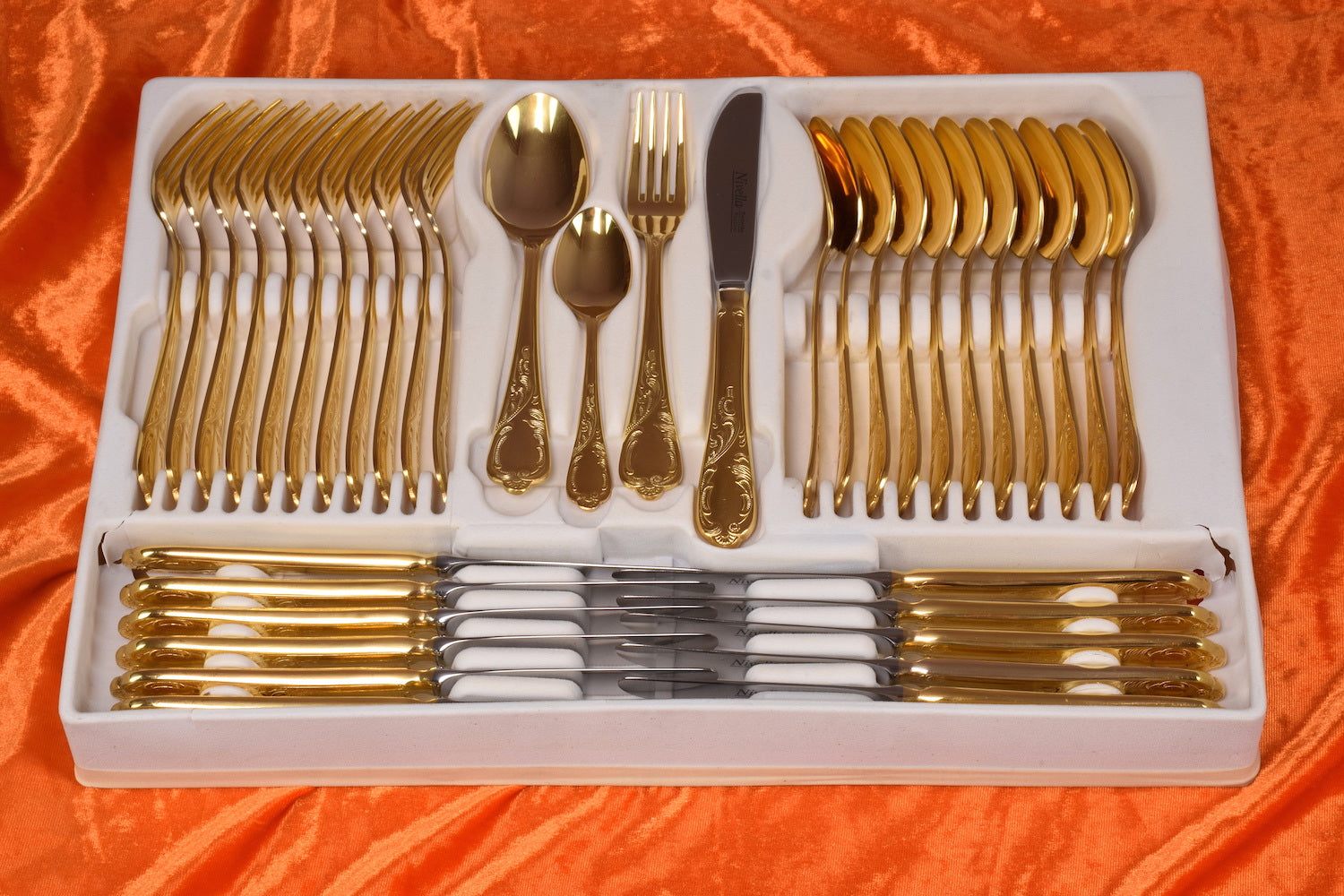 24 karat 11 pers. Flatware Cutlery Set by Nivella Solingen - Spirit Gallery 