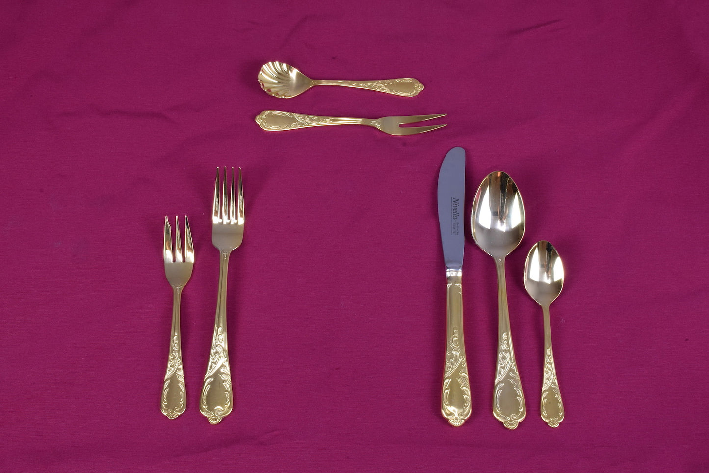 24 karat 11 pers. Flatware Cutlery Set by Nivella Solingen - Spirit Gallery 