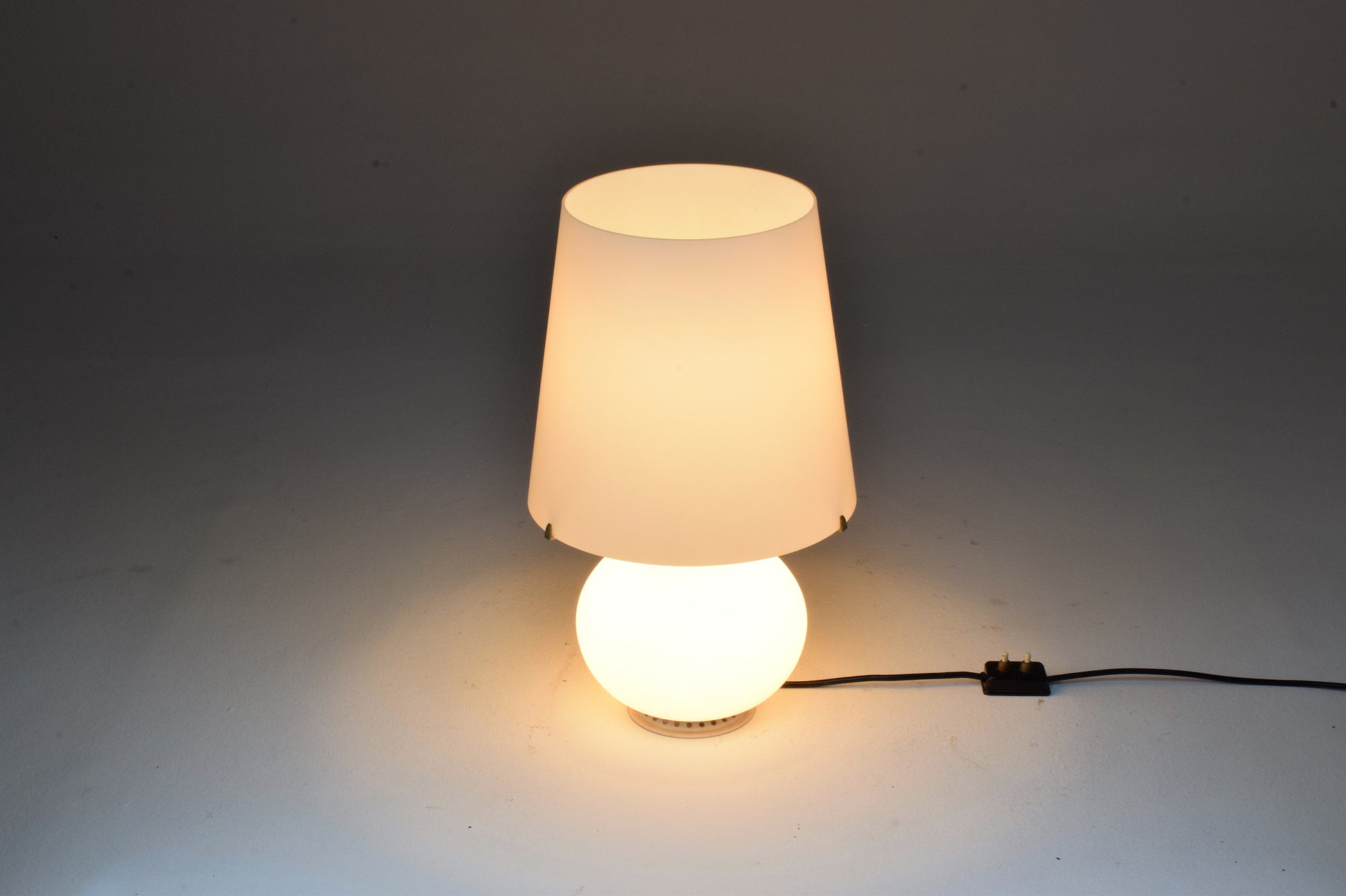 1953 First Edition Max Ingrand White Glass Double Light Table Lamp - Spirit Gallery 