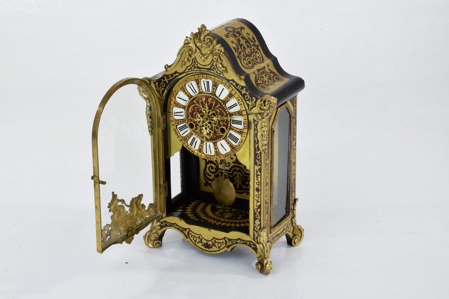 French Antique Boulle Mantel Clock - Spirit Gallery 