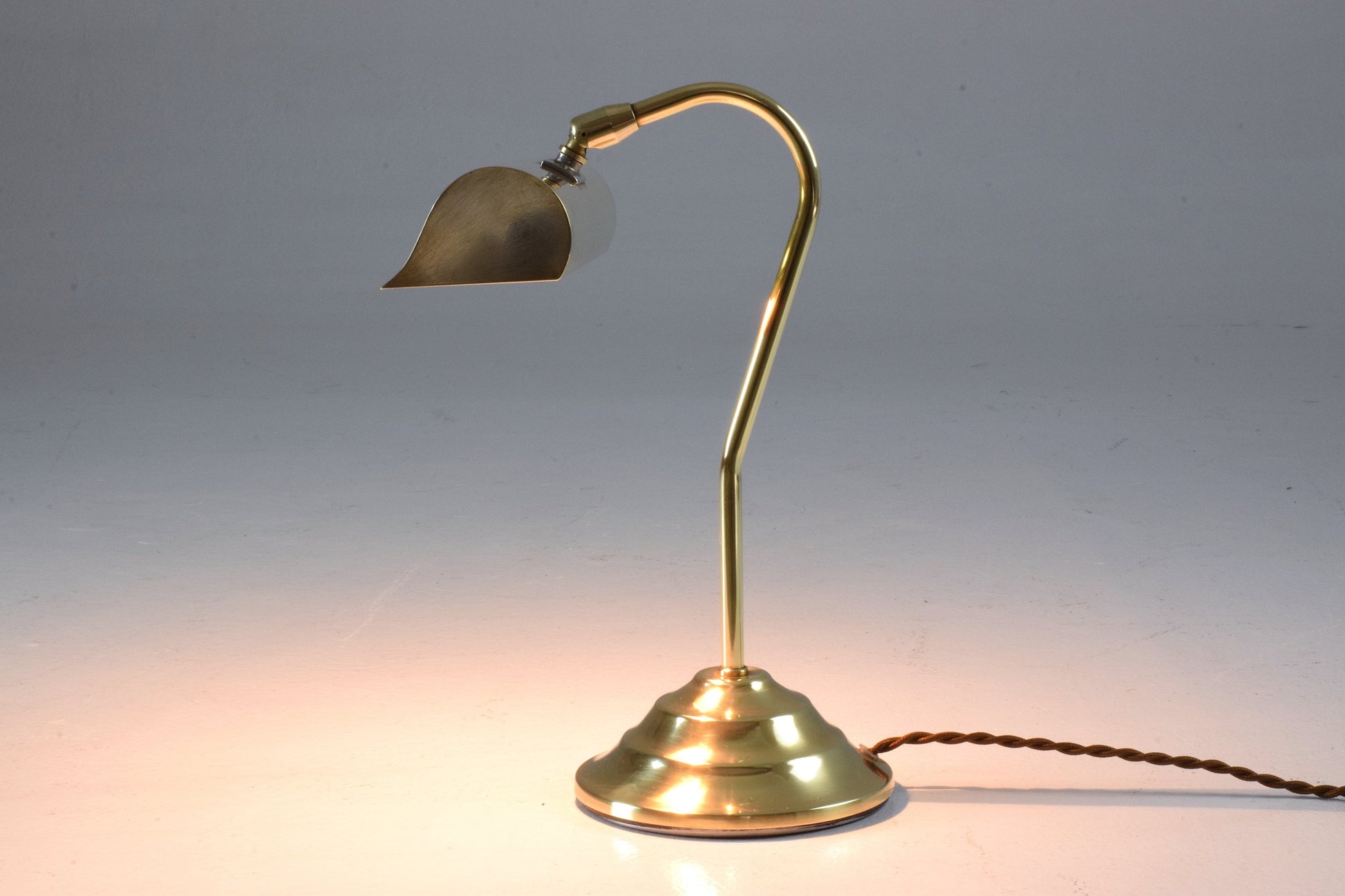 French Midcentury Brass Piano Lamp, 1950-1960 - Spirit Gallery 