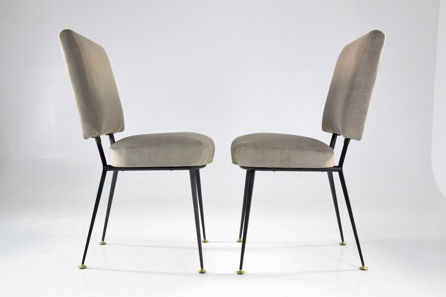 French Pair of steel Chairs, 1960's - Spirit Gallery 