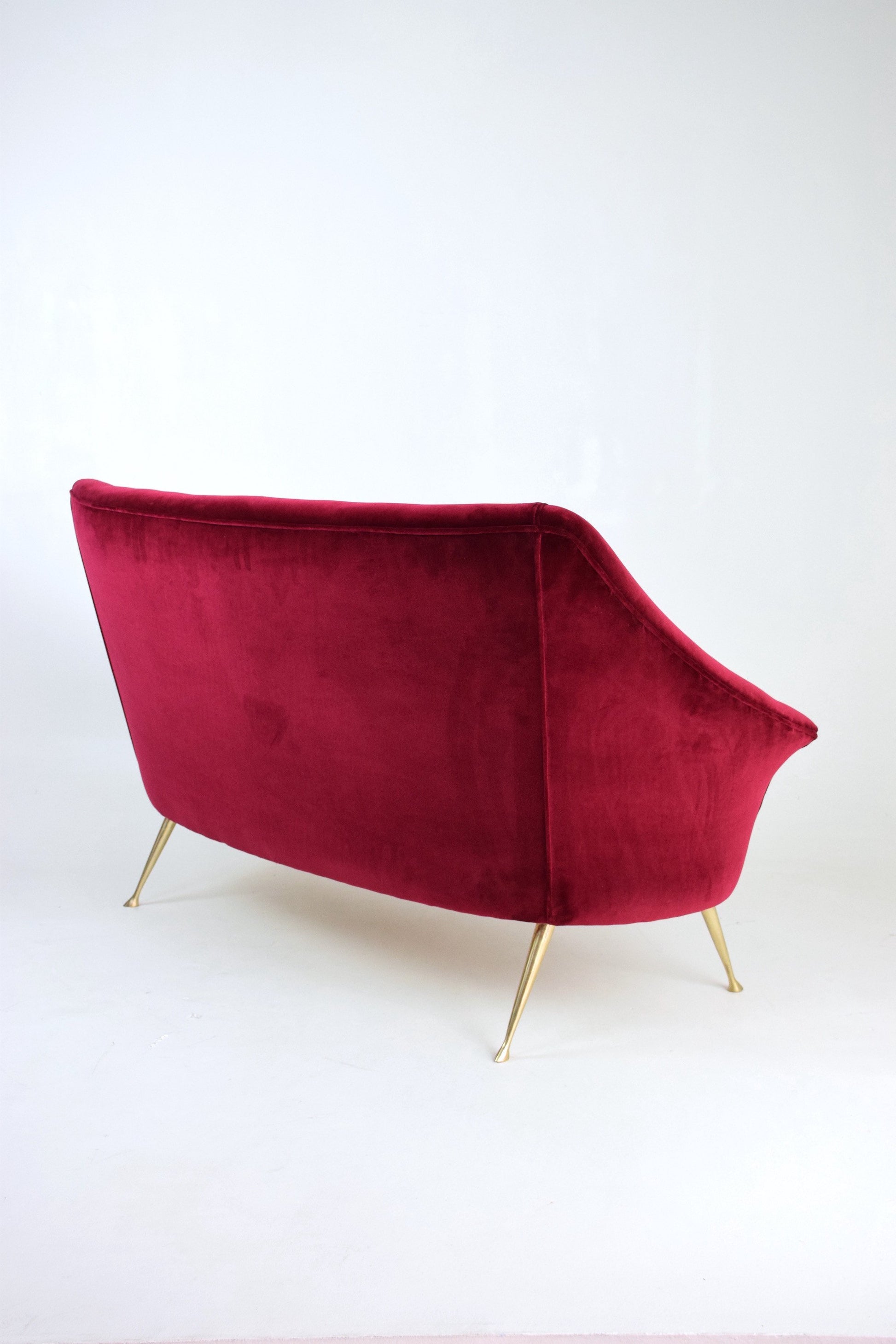 Italian Mid-Century Two-Seater Red Sofa, 1950s - Spirit Gallery 