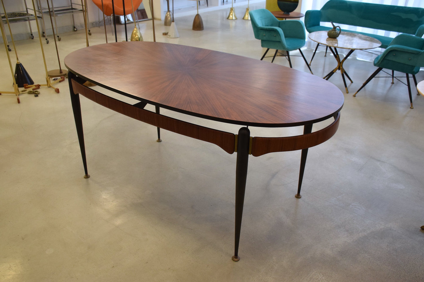 Italian Vintage Oval Rosewood Dining Table, 1950's - Spirit Gallery 